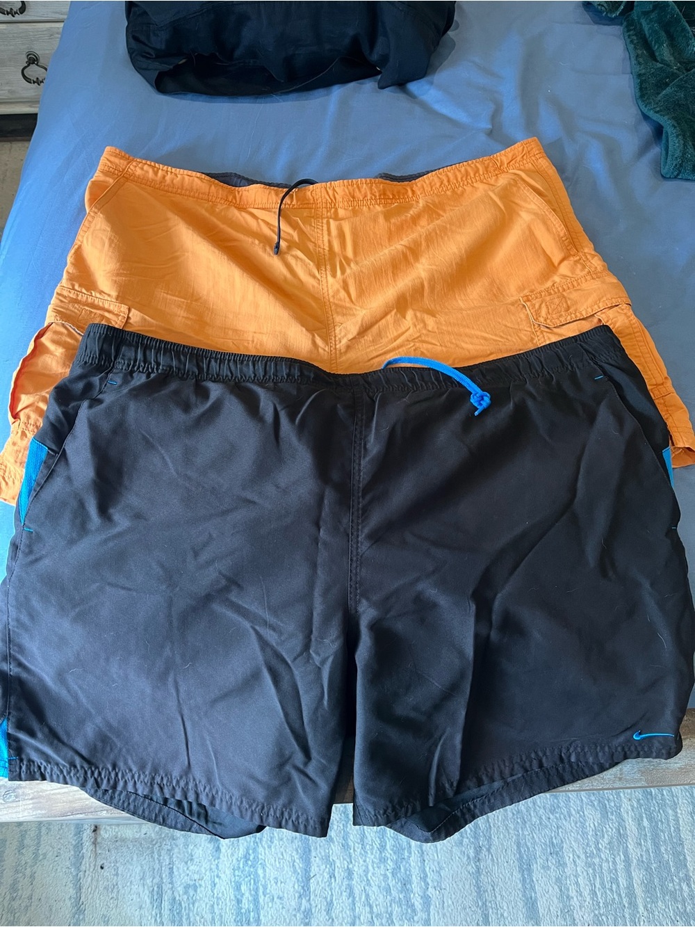 Nike & LL Bean Men’s Black and Orange Bathing Suit Set XL RUN BIG!